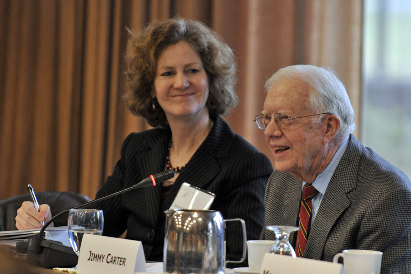 President Carter and Jennifer McCoy