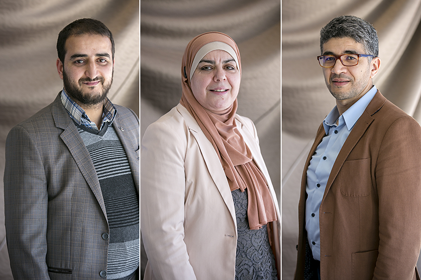 (From left to right) Imam Ismaiel Benzakaria works with youth in an underprivileged neighborhood in Tangier, Morocco; Ismahane Chouder of France teaches journalism and organizes international colloquiums on Islamophobia; Yousef Chihab, a human rights activist in Belgium, works with youth of Moroccan descent. (Photos: The Carter Center/ A. Tardy)