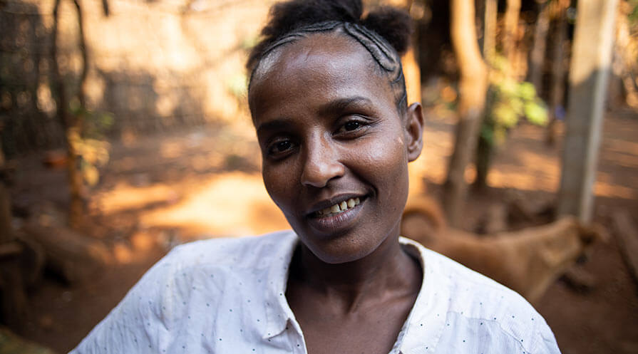 CDD Alem Dikaso brings a sly sense of humor to her work as a CDD in the Abobo District of Gambella Region. Because she is tall, she usually takes on the duty of measuring people with the dosing stick.